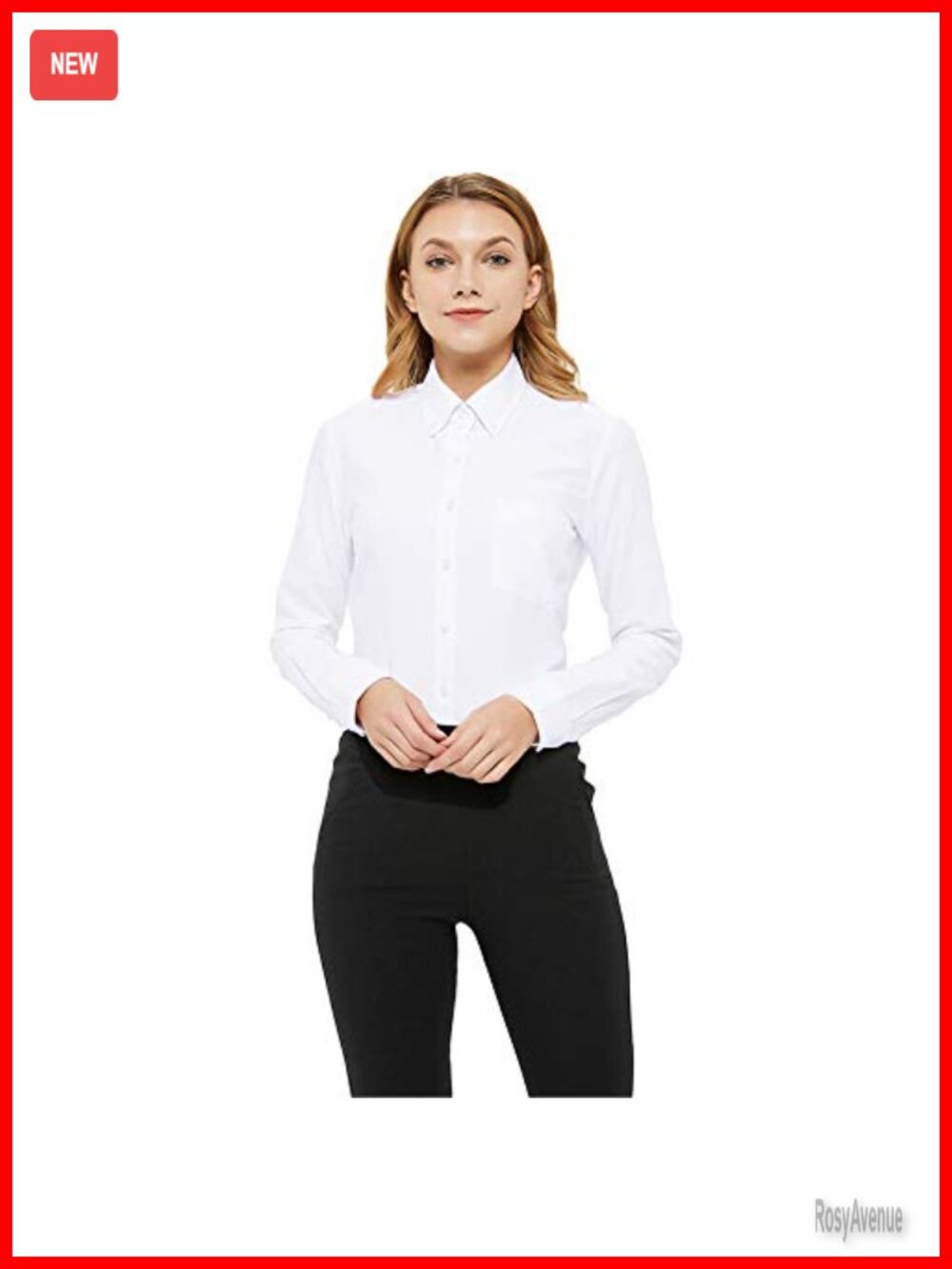 Women's Button Down Shirt Long Sleeve Oxford Wrinkle Resistant